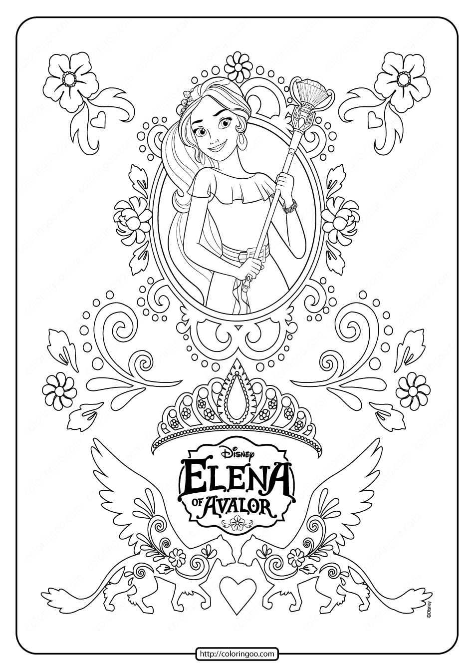 Disney princess elena of avalor coloring sheet