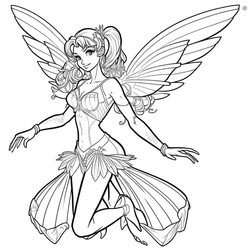 Fairy coloring pages