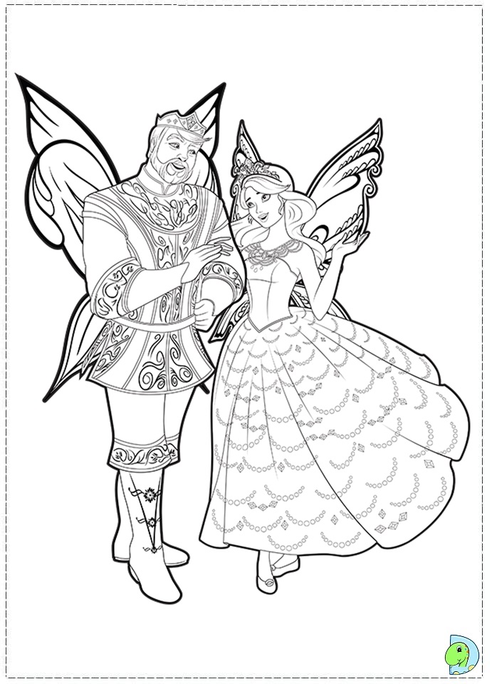 Barbie mariposa and the fairy princess coloring page