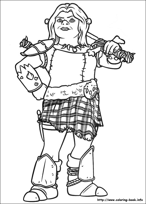 Shrek forever after coloring picture