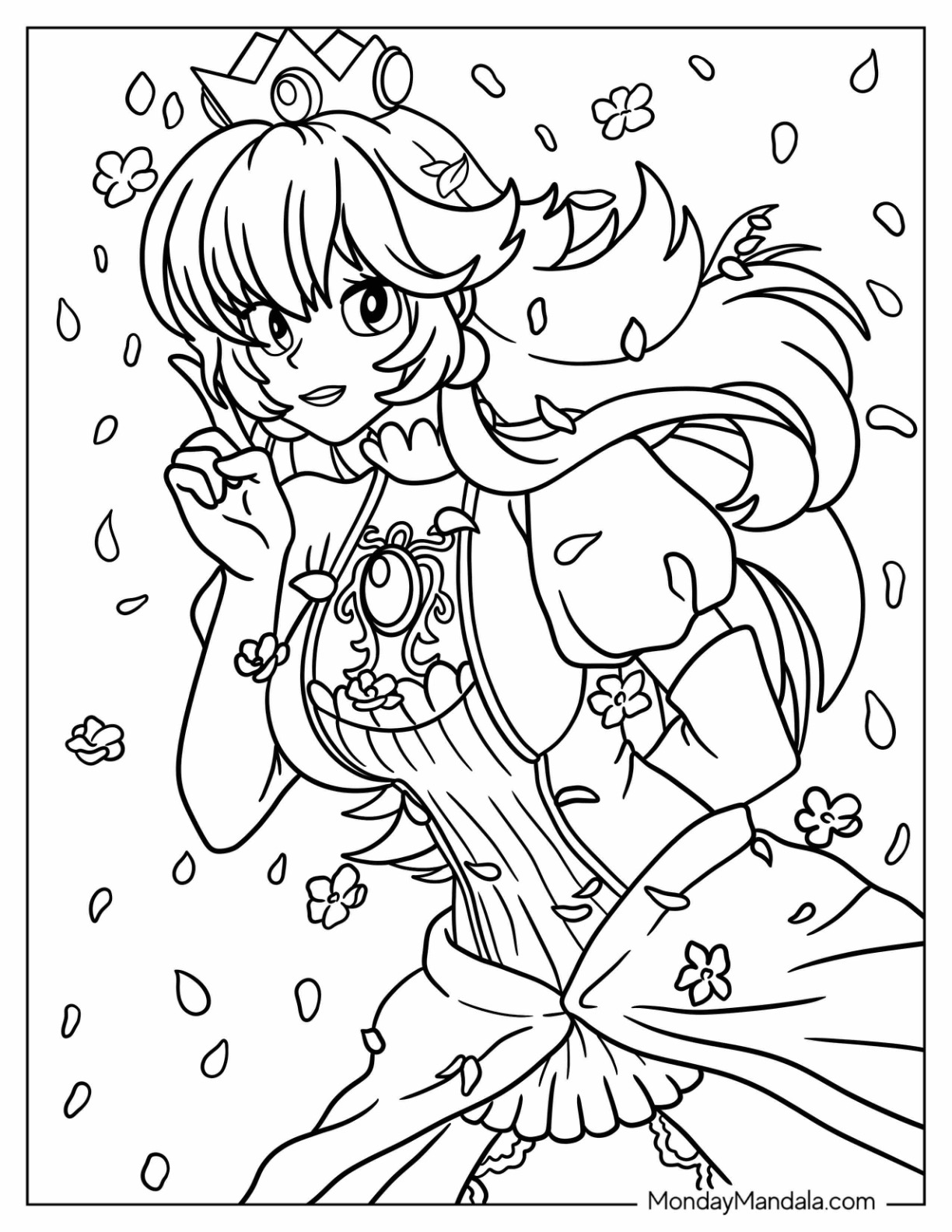 Princess coloring pages free pdf printables