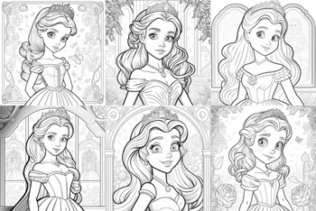 Princess coloring pages for kids by knowledge and teaching toolbox