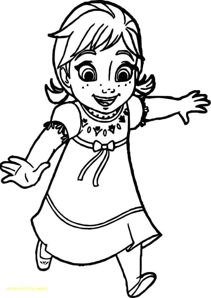 Little princess anna coloring page