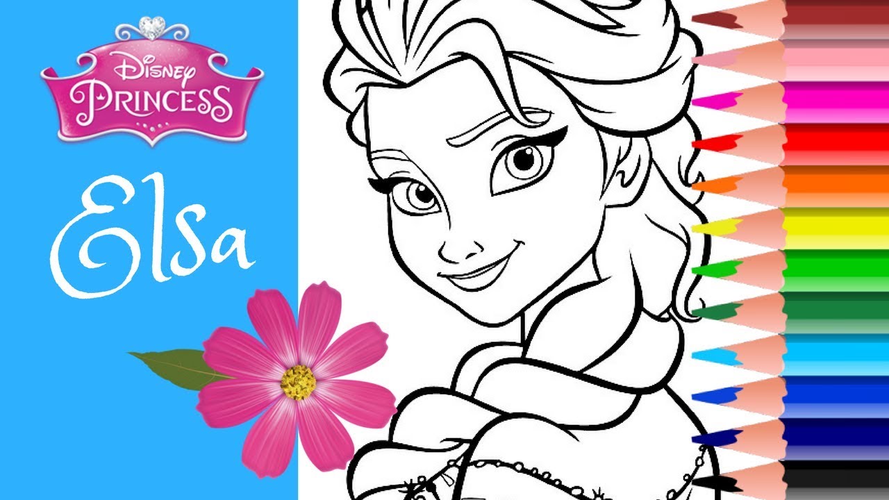 Elsa coloring frozen disney princess coloring pages coloring book how to color elsa