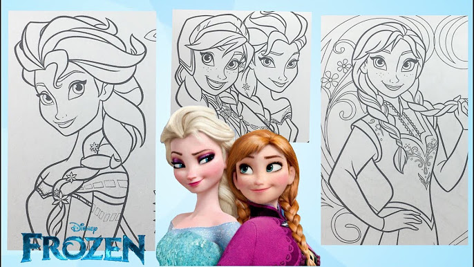 Frozen pilation coloring pages