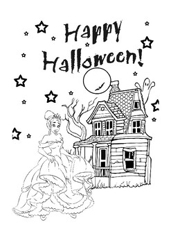 Princess themed halloween coloring printables by the happy class goals