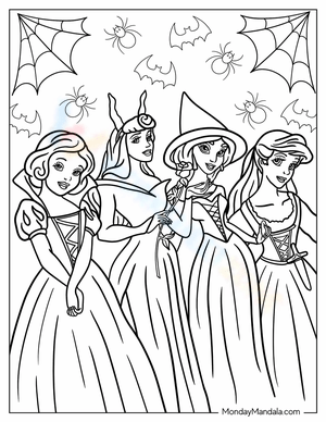 Printable disney halloween coloring pages for all ages