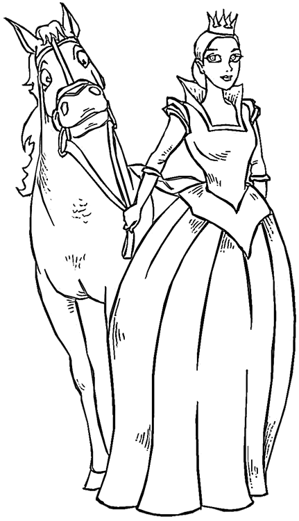 Princess horse coloring page purple kitty