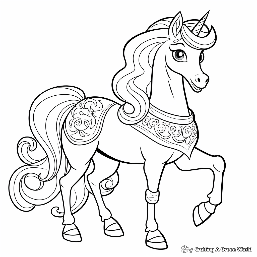 Rainbow horse coloring pages