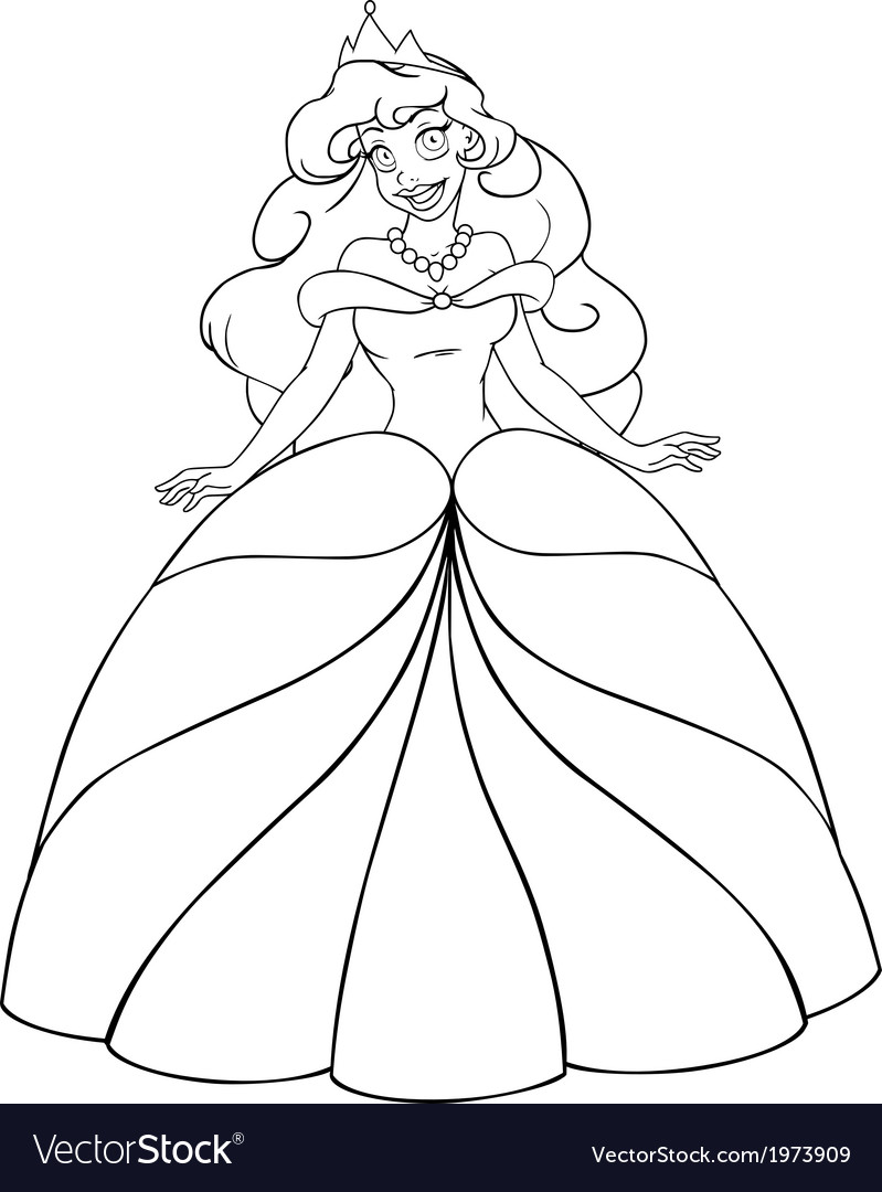 African princess coloring page royalty free vector image
