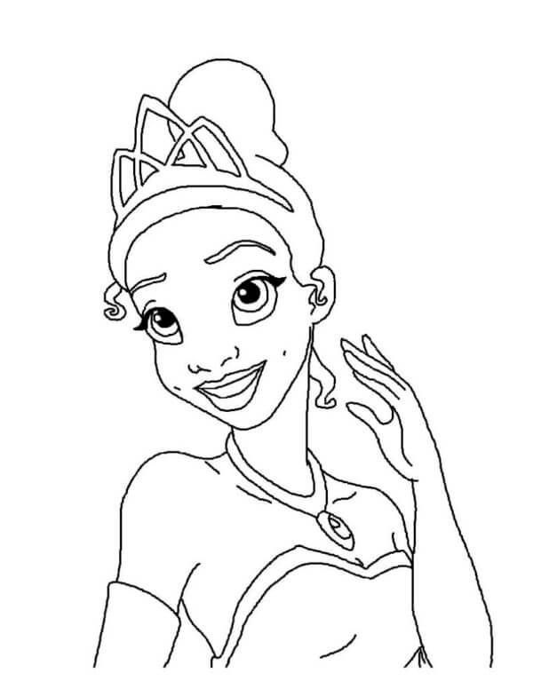 An african american princess named tiana coloring page