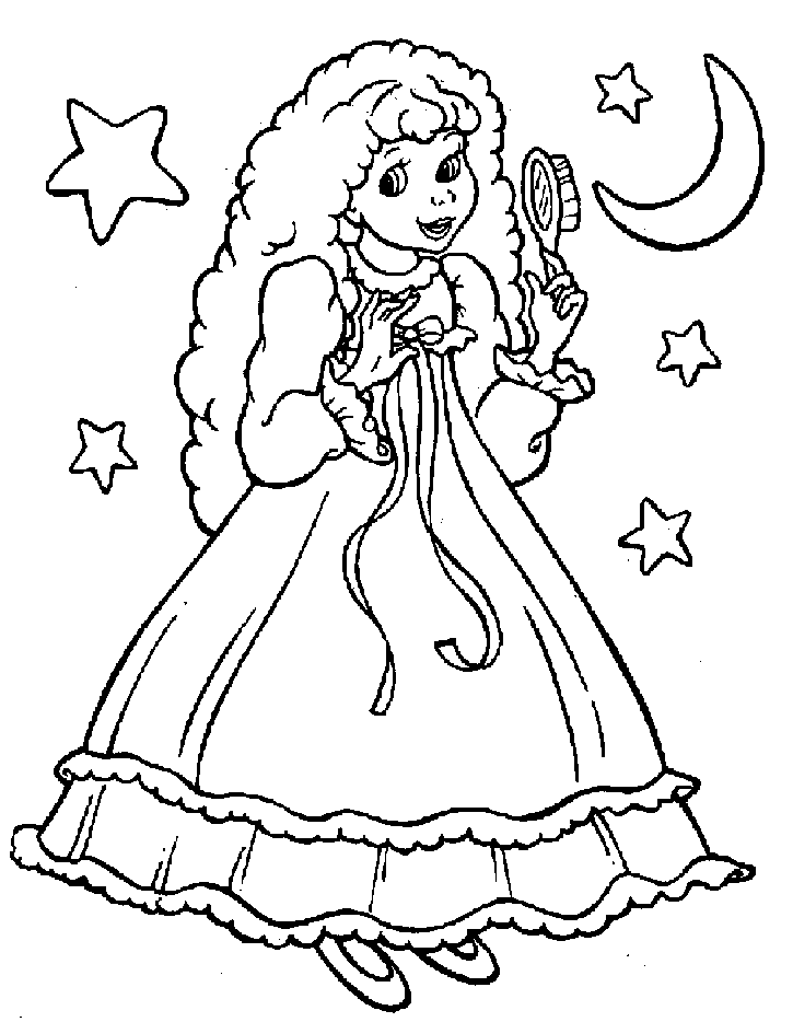 Black princess coloring page