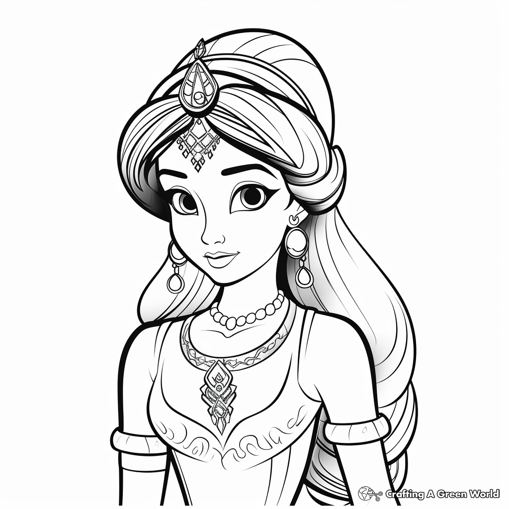 Princess jasmine coloring pages