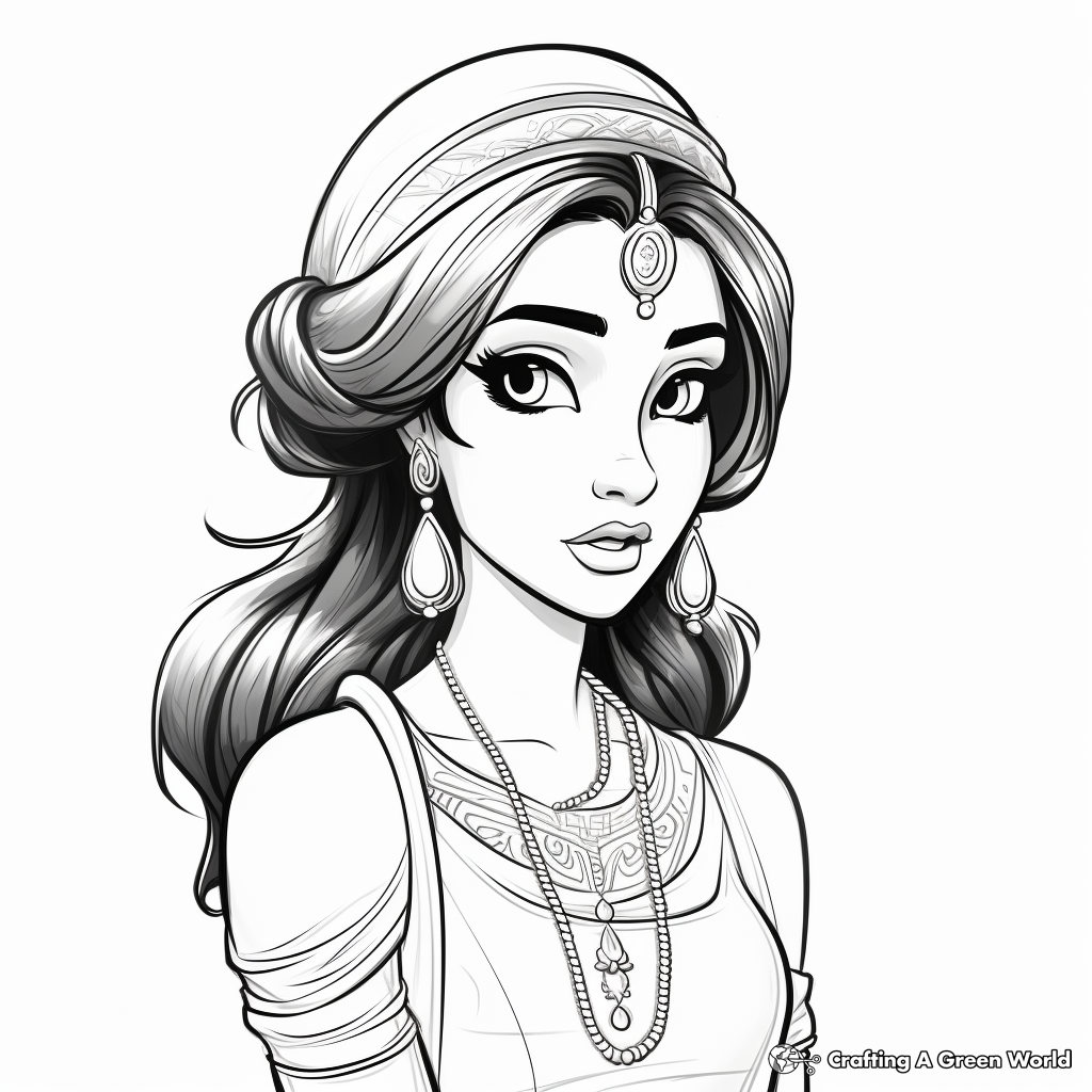 Princess jasmine coloring pages