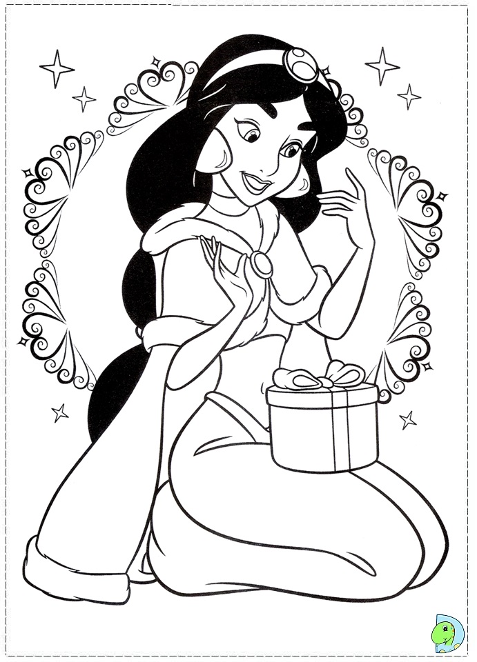 Aladdin and jasmine coloring page