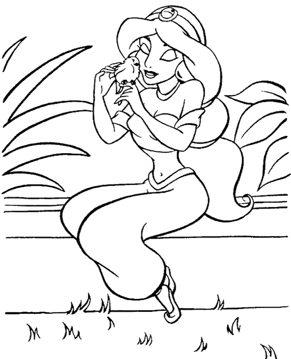 Princess with little chick coloring sheet