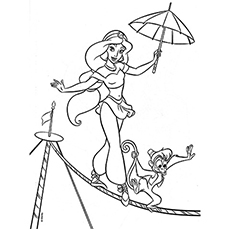 Top free printable princess jasmine coloring pages online