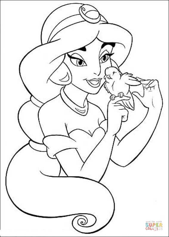 Bird and jasmine coloring page free printable coloring pages