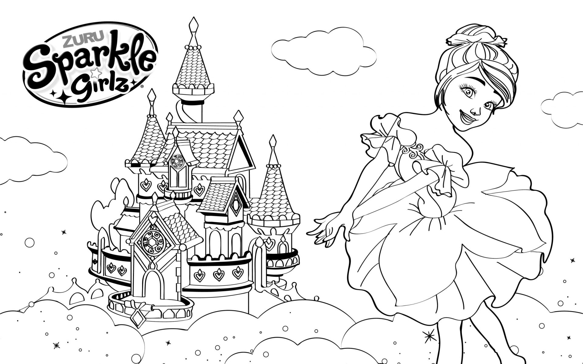 Sparkle girlz princess castle louring in page