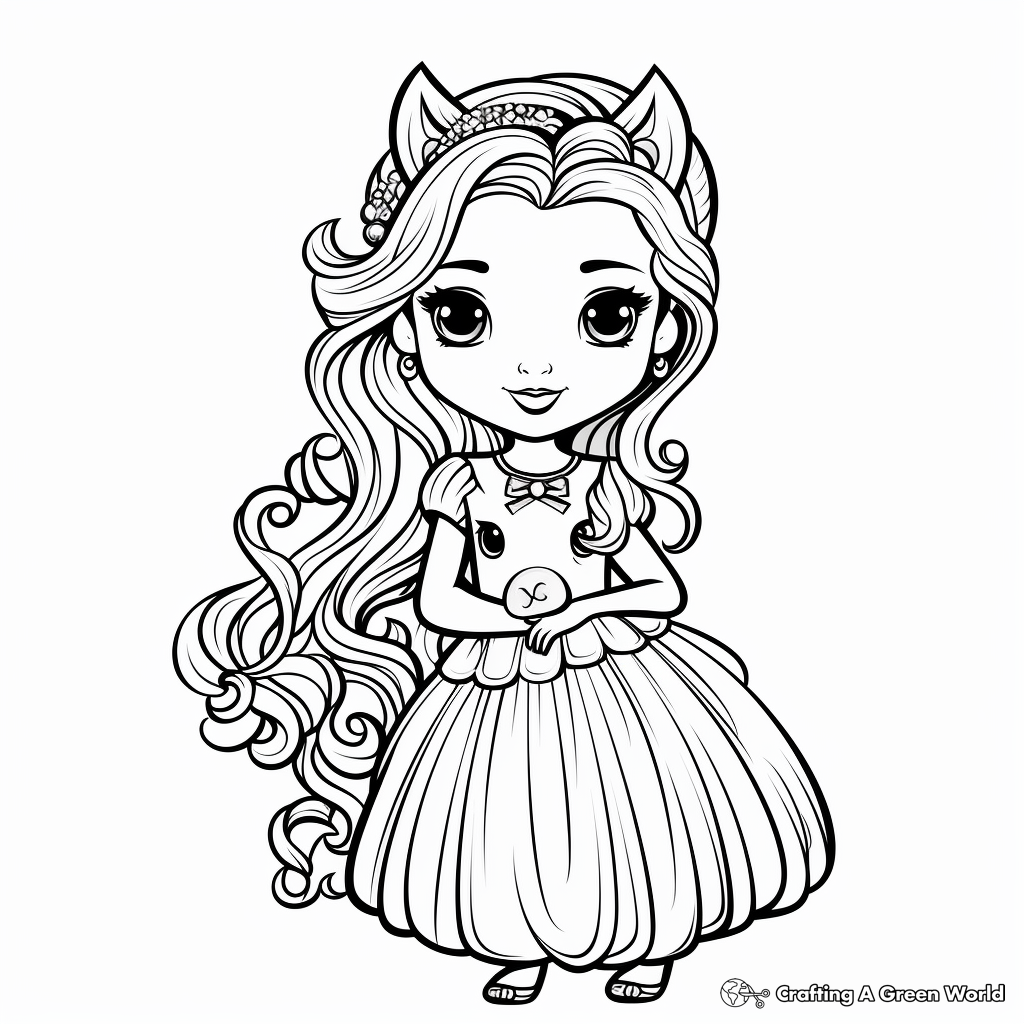 Adorable cute unicorn coloring pages