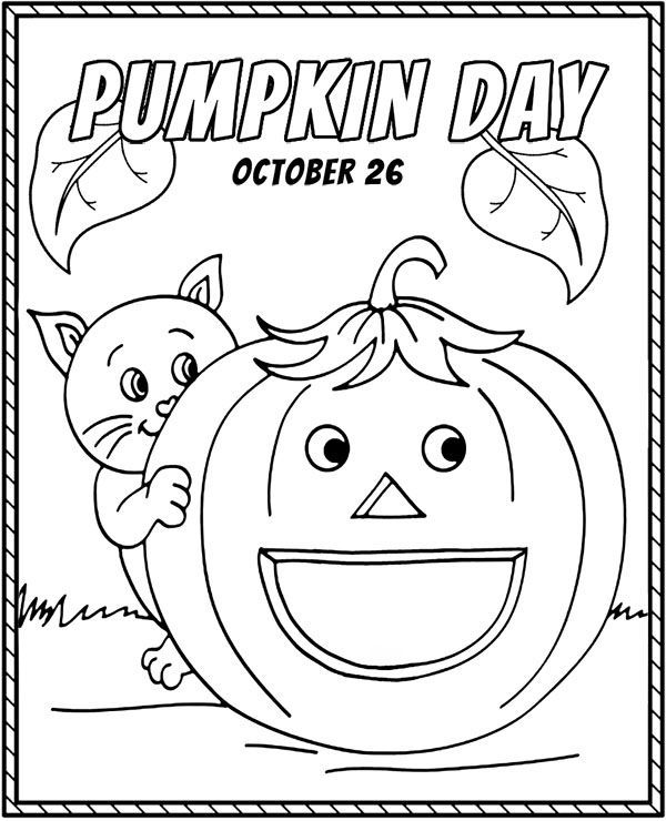 Festive pumpkin day coloring sheet to print