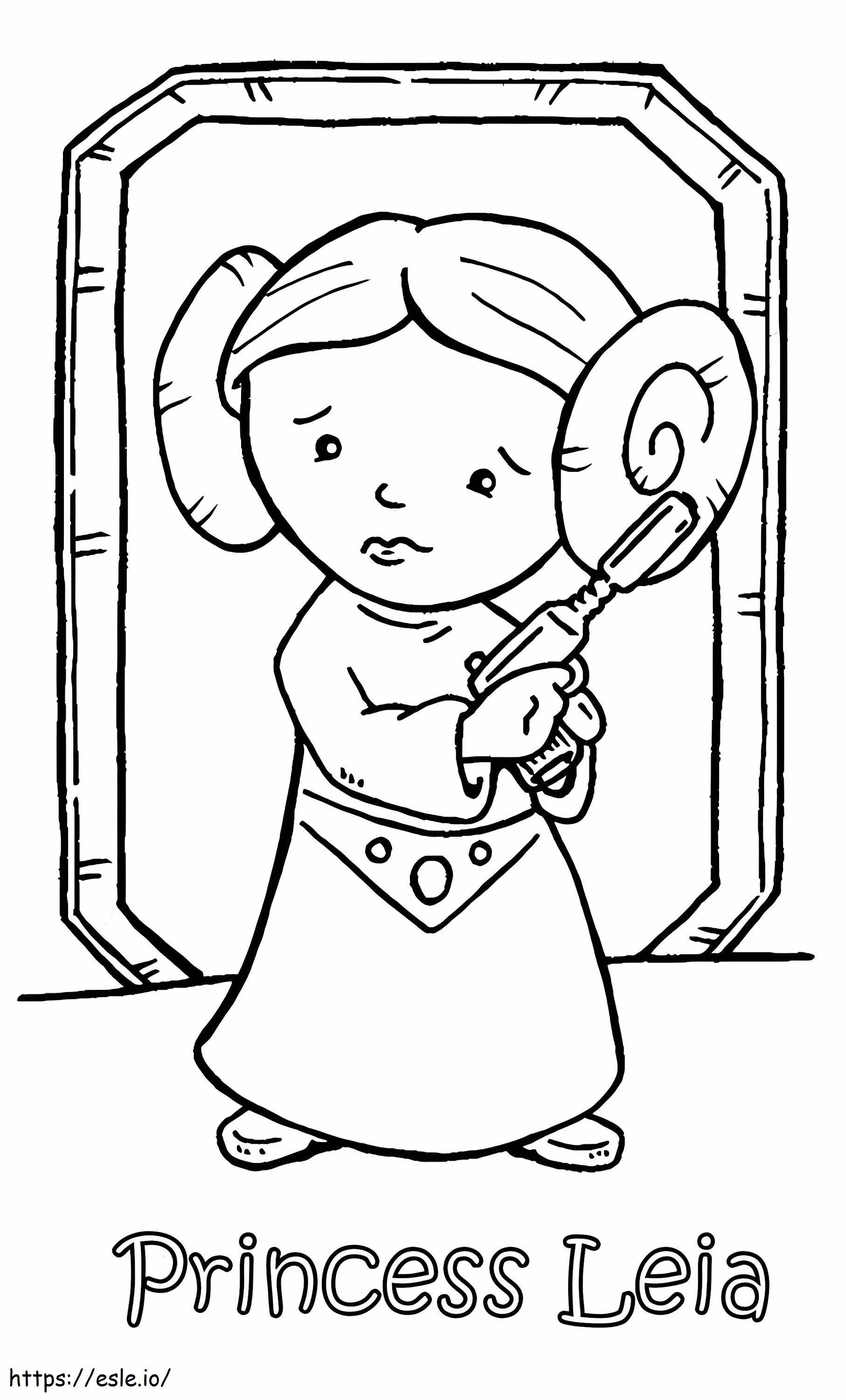 Little princess leia coloring page
