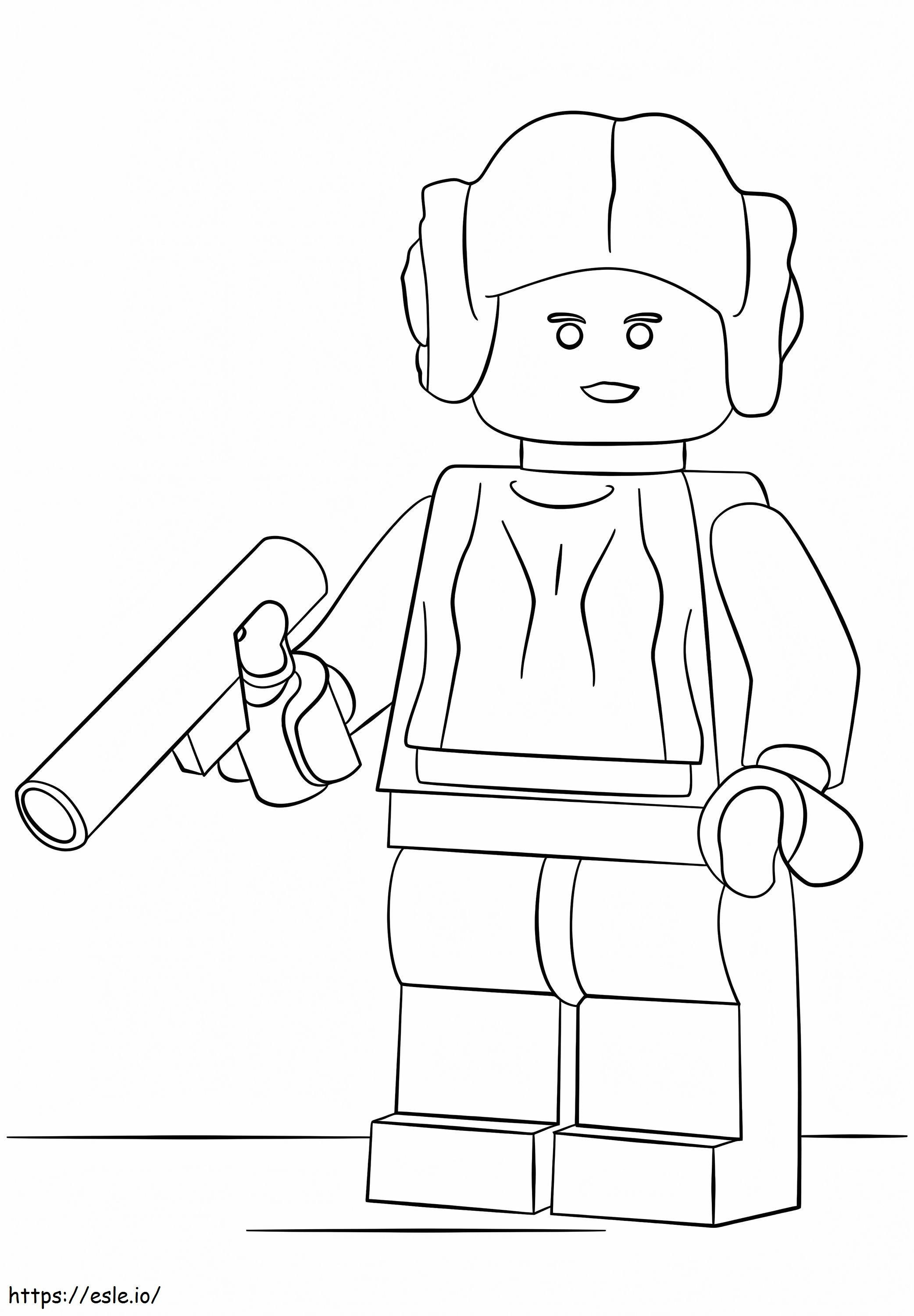 Lego princess leia coloring page