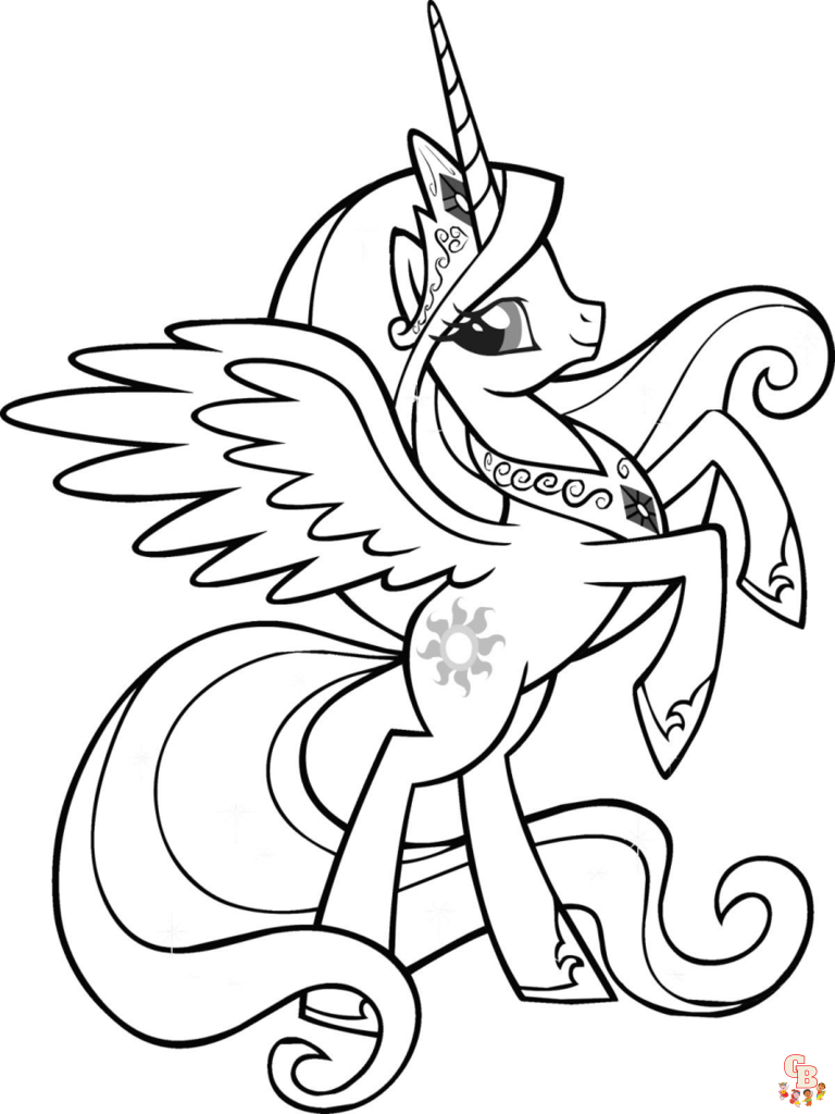 Get creative with alicorn coloring pages free printable pages