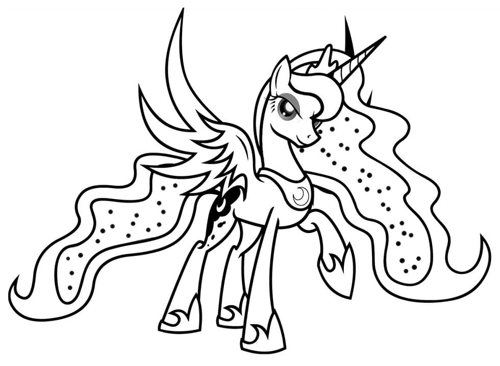 Amazing princess luna my little pony coloring page