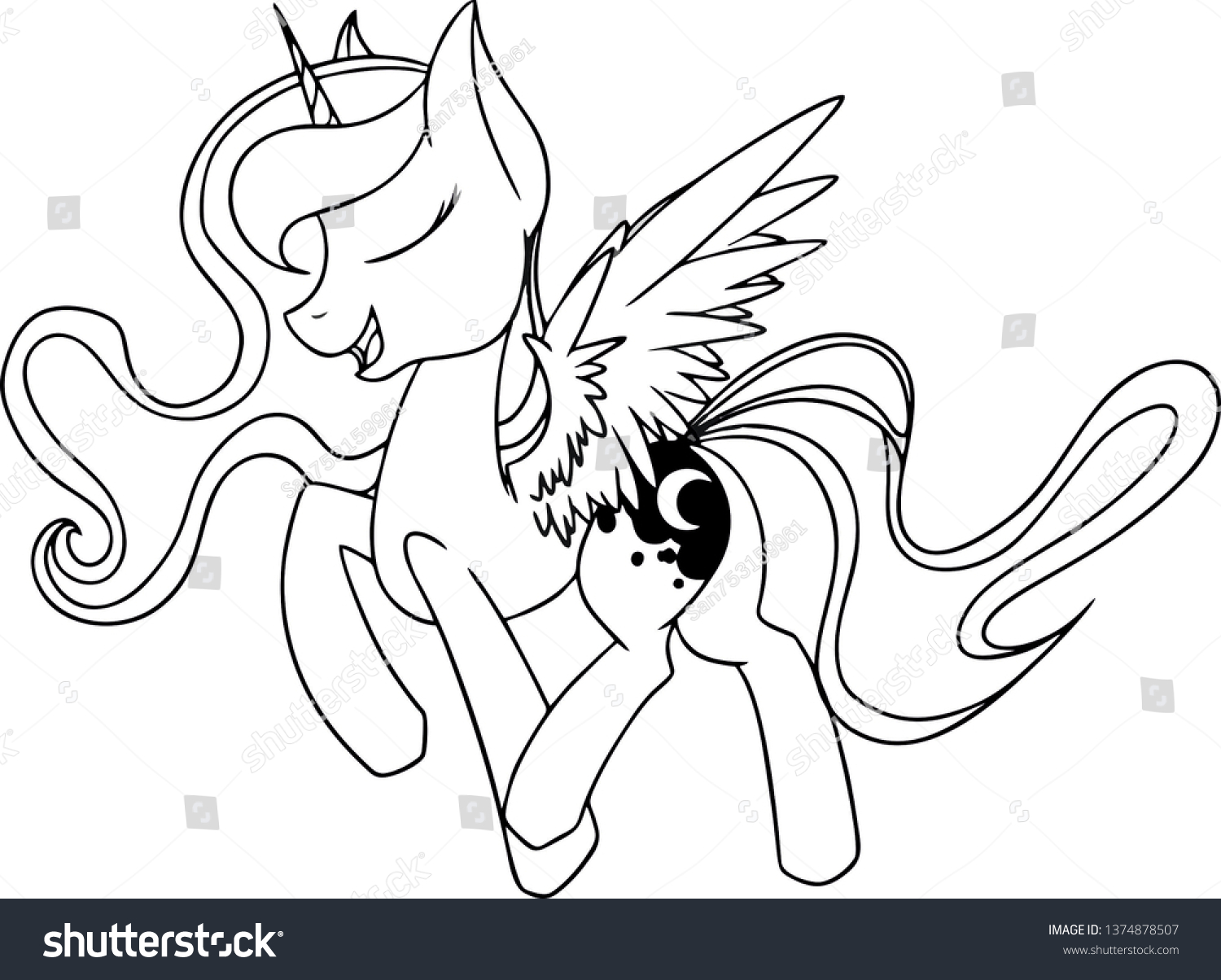 Hakuun princess luna art liittyvã vektorikuva rojaltivapaa