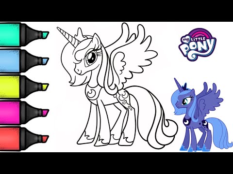 My little pony princess luna coloring coloring videos coloring mylittlepony coloringtime
