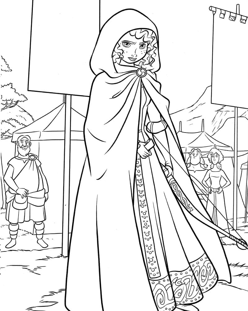 Princess merida from brave coloring page