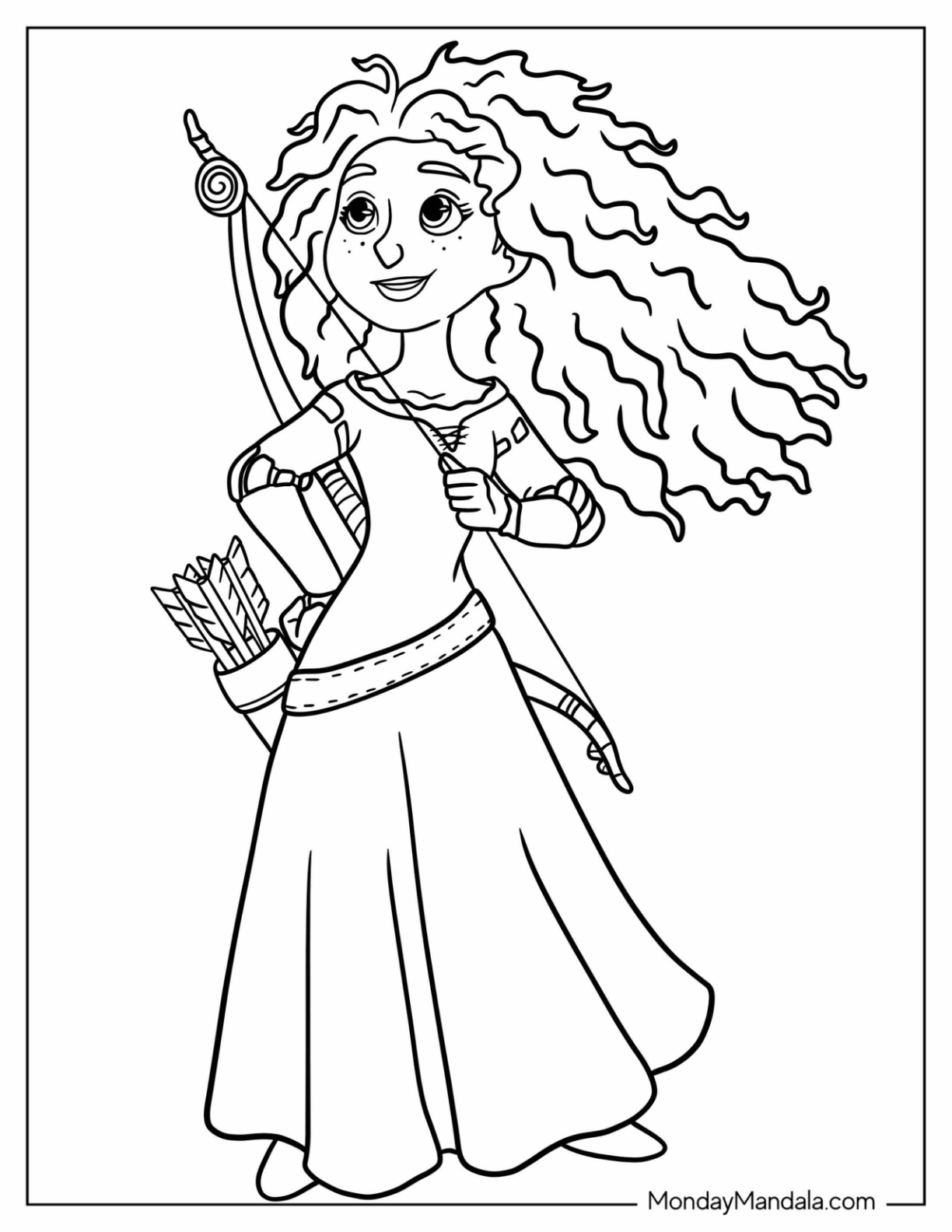Merida coloring pages free pdf printables