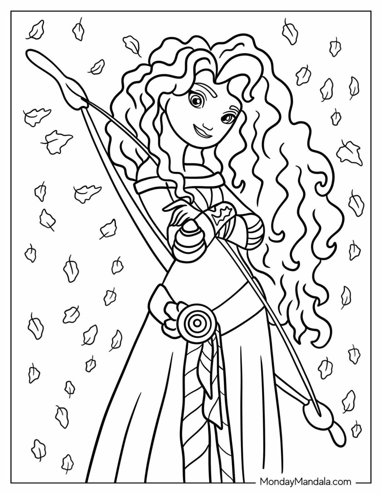 Merida coloring pages free pdf printables