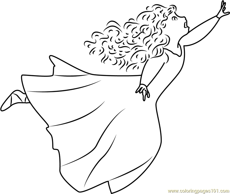 Young merida coloring page for kids