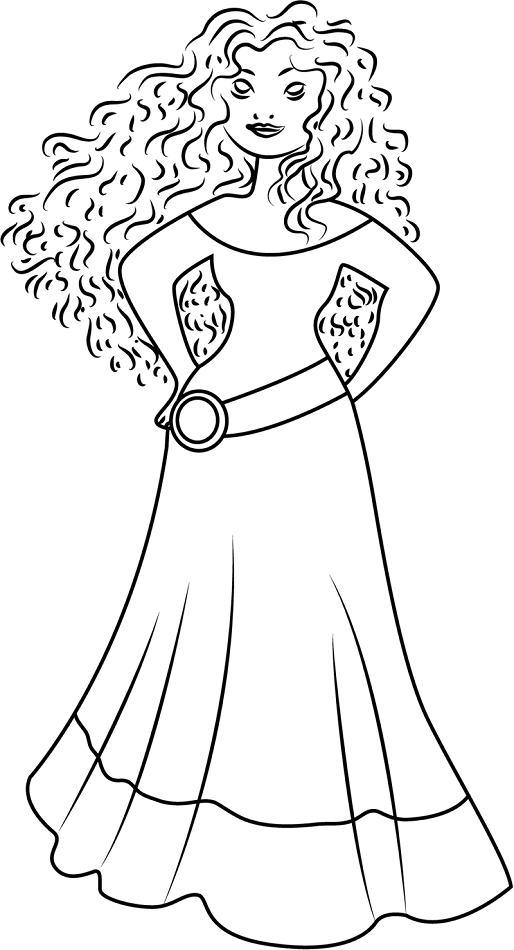 Beautiful merida coloring page