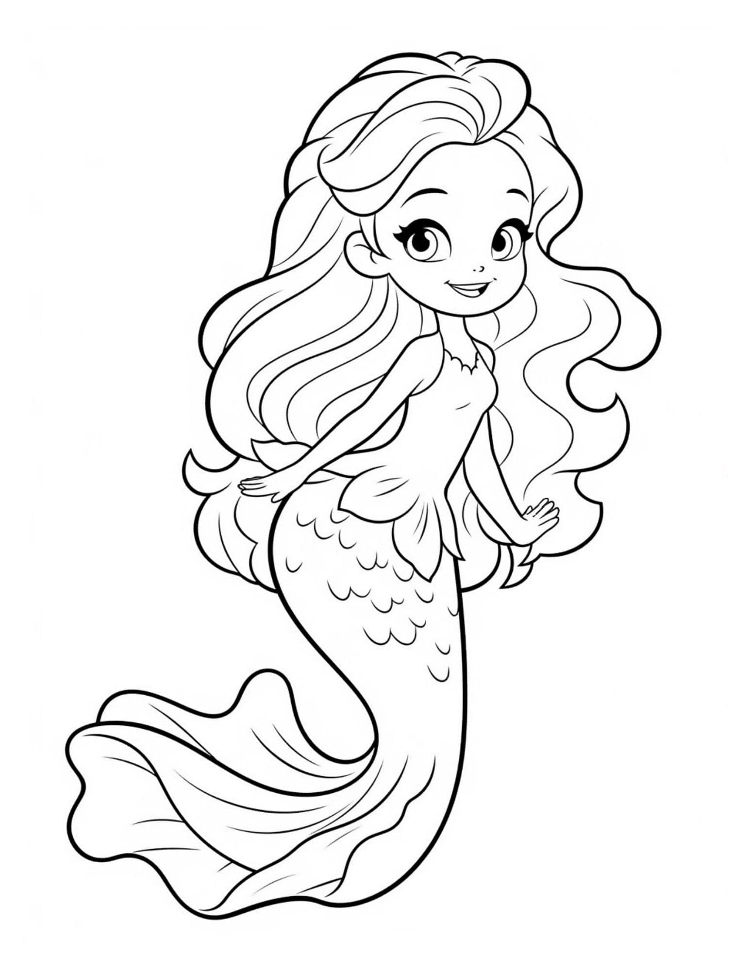 Mermaid coloring pages for kids and adults