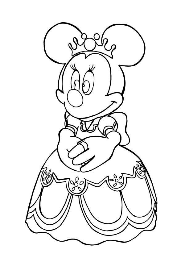 Princess minnie mouse coloring page