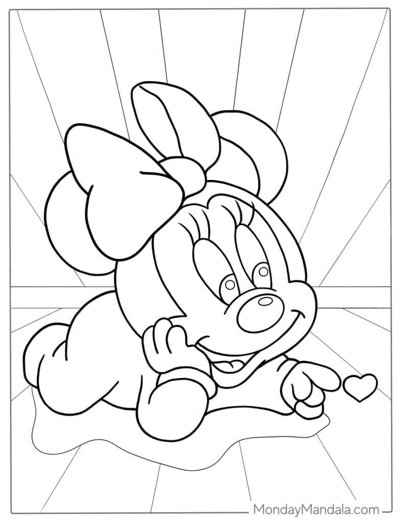 Minnie mouse coloring pages free pdf printables