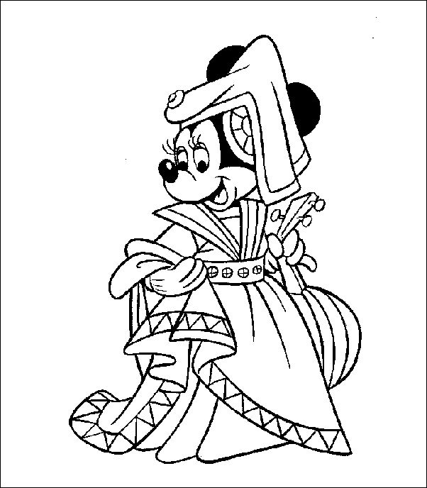 Princess minnie coloring pages