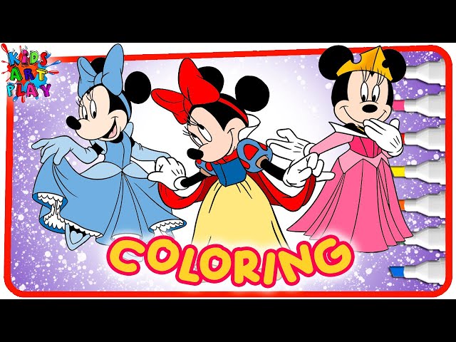 Disney innie ouse coloring book copilation page snow white cinderella aurora