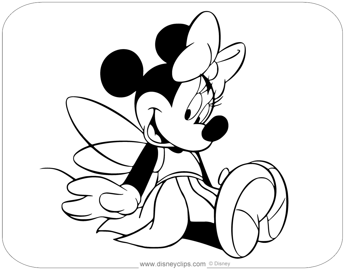 Minnie mouse in costume coloring pages