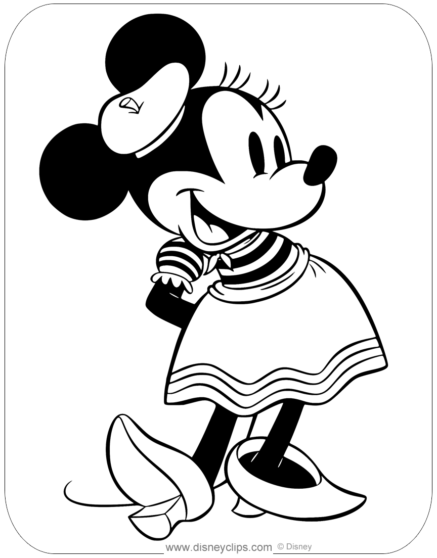 Classic minnie mouse coloring pages