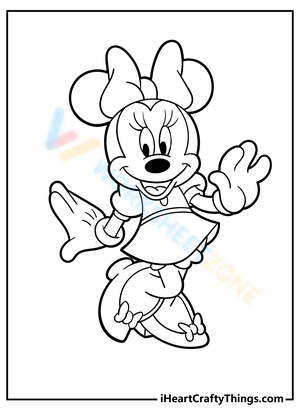 Free cute sweet minnie mouse coloring pages for kids