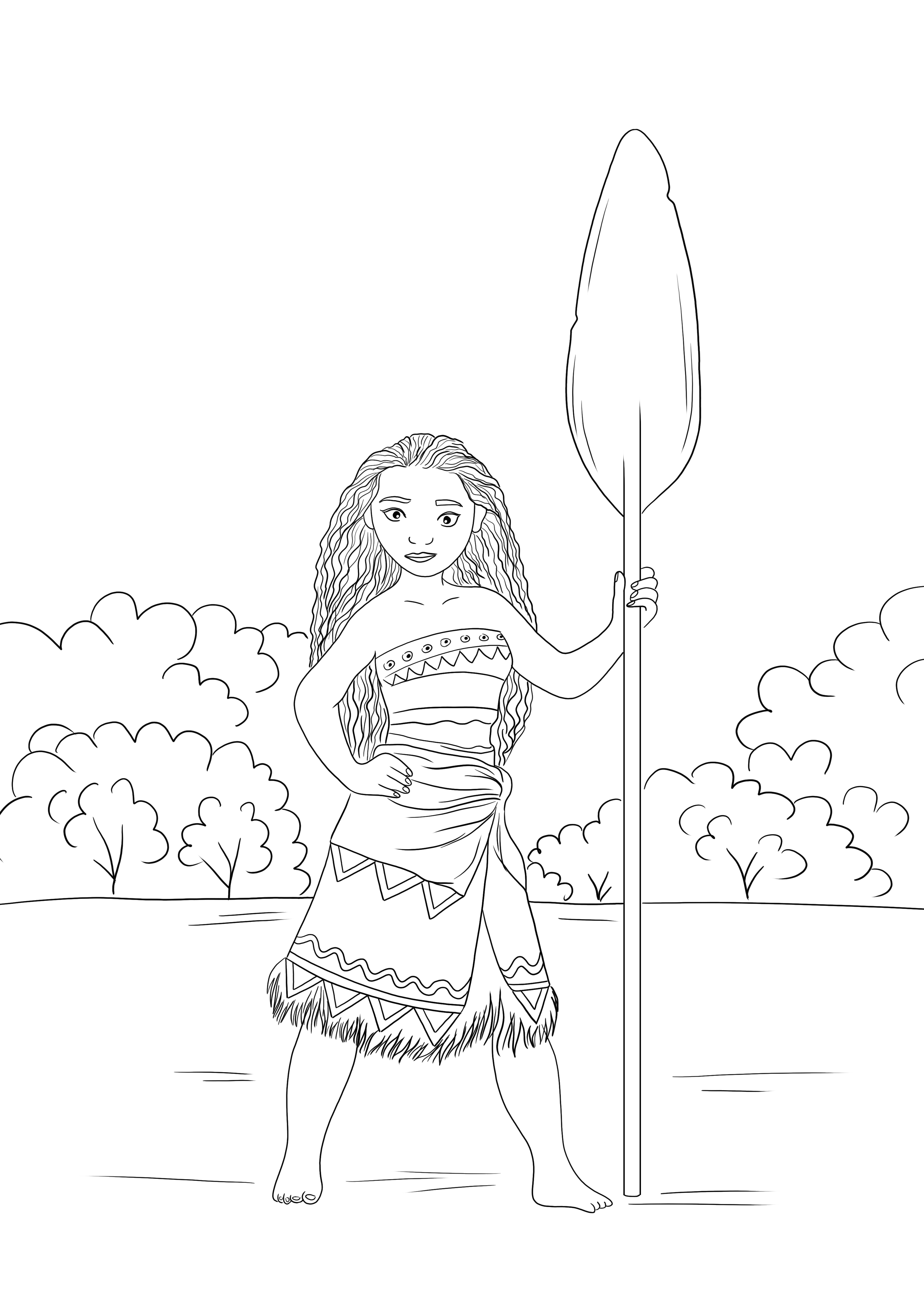 Our brave princess moana coloring sheet is free to print or download