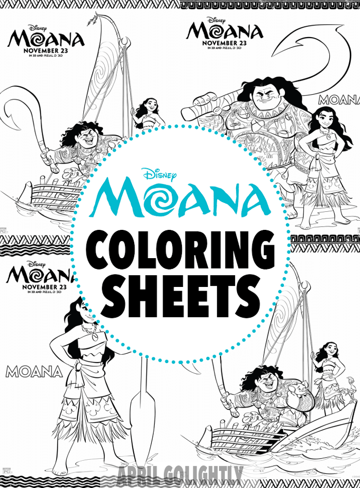 Moana coloring sheets