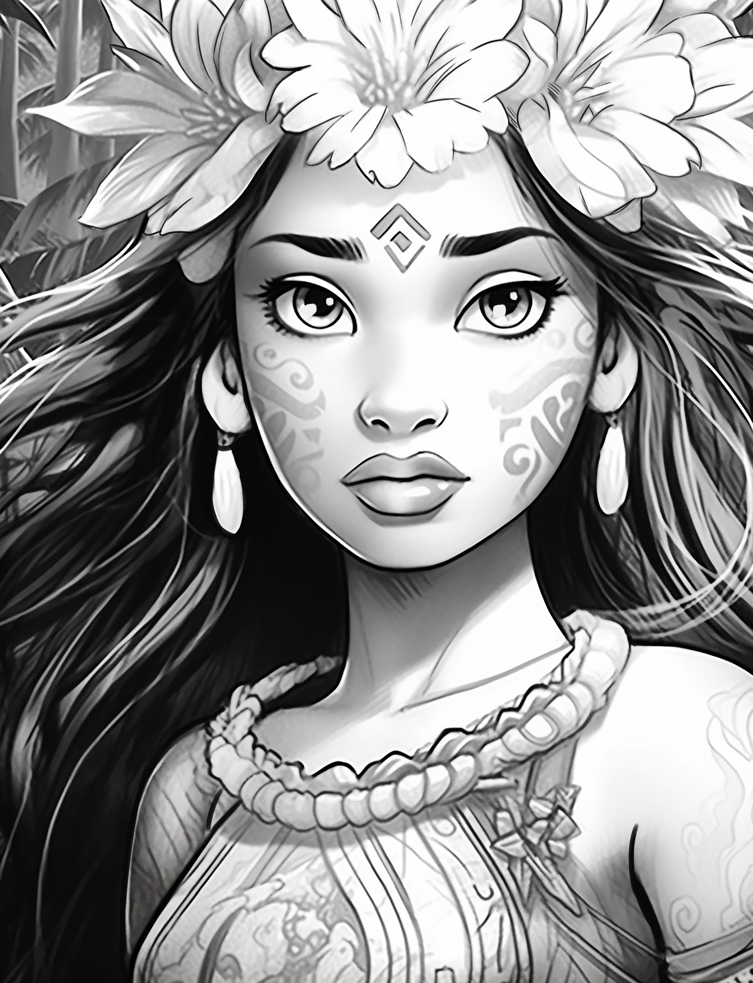 Polynesian princess coloring pages