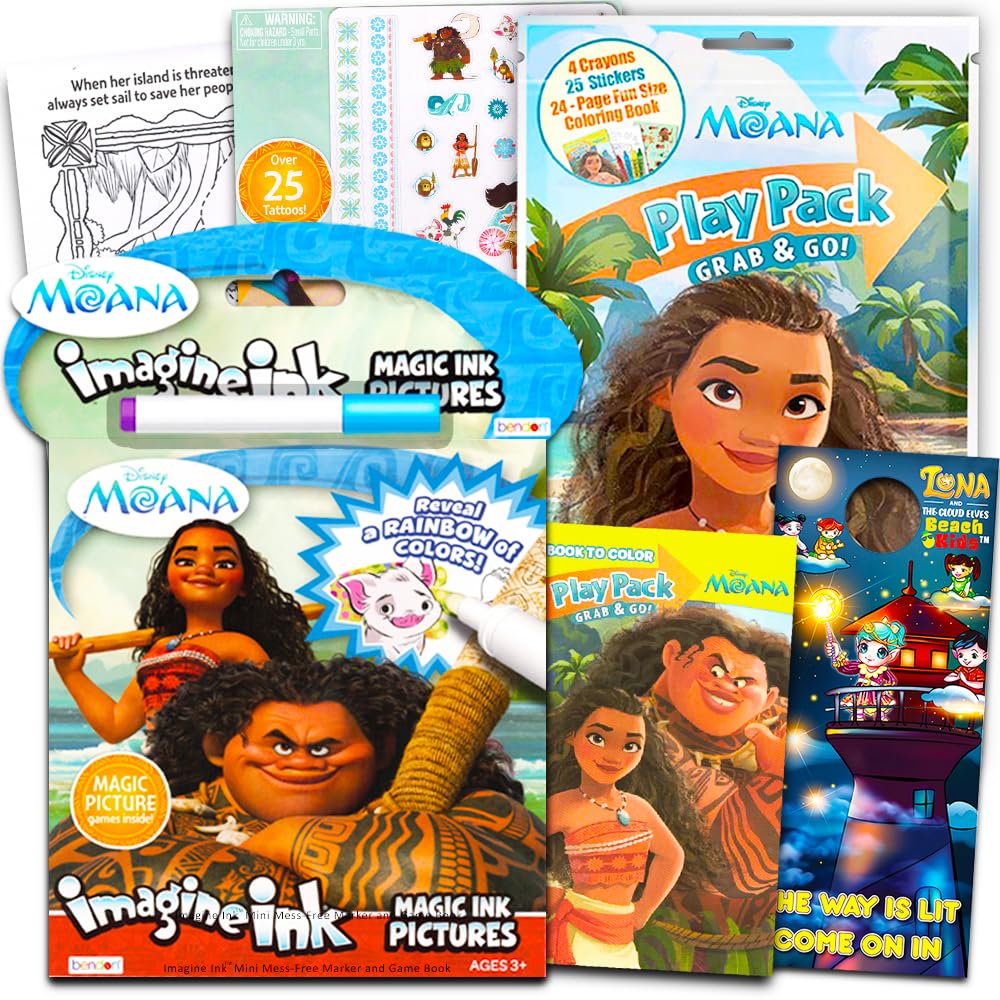 Disney moana coloring book and activity set