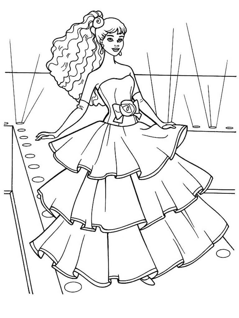 Cartoon princess coloring page