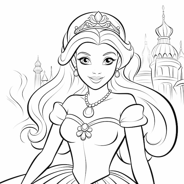 Premium ai image princess fantasy world coloring pages for fairy tale fun